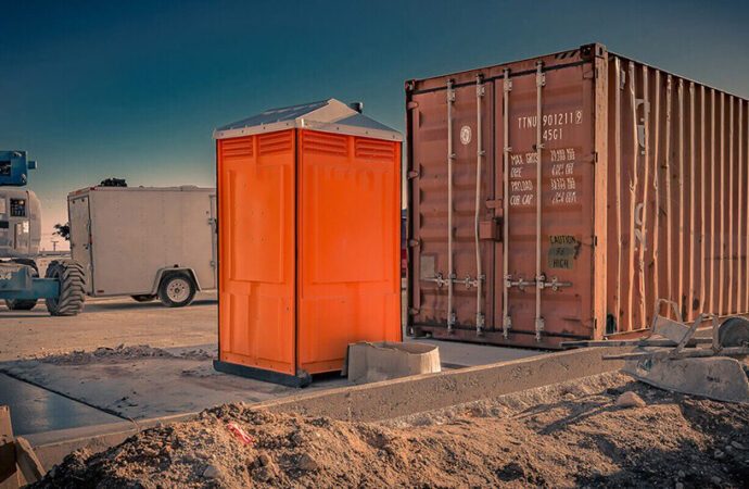 20 Yard Waste Dumpster Containers with Portable Toilets, Palm Beach Junk Removal and Trash Haulers